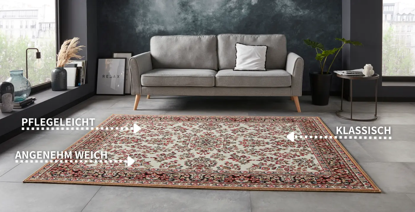 Hanse Home 005 Kurzflor Teppich Design Senfgelb Creme – Ansicht 3