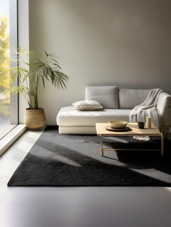 Hanse Home Bouclé Jute Teppich Jaipur Dunkelschwarz