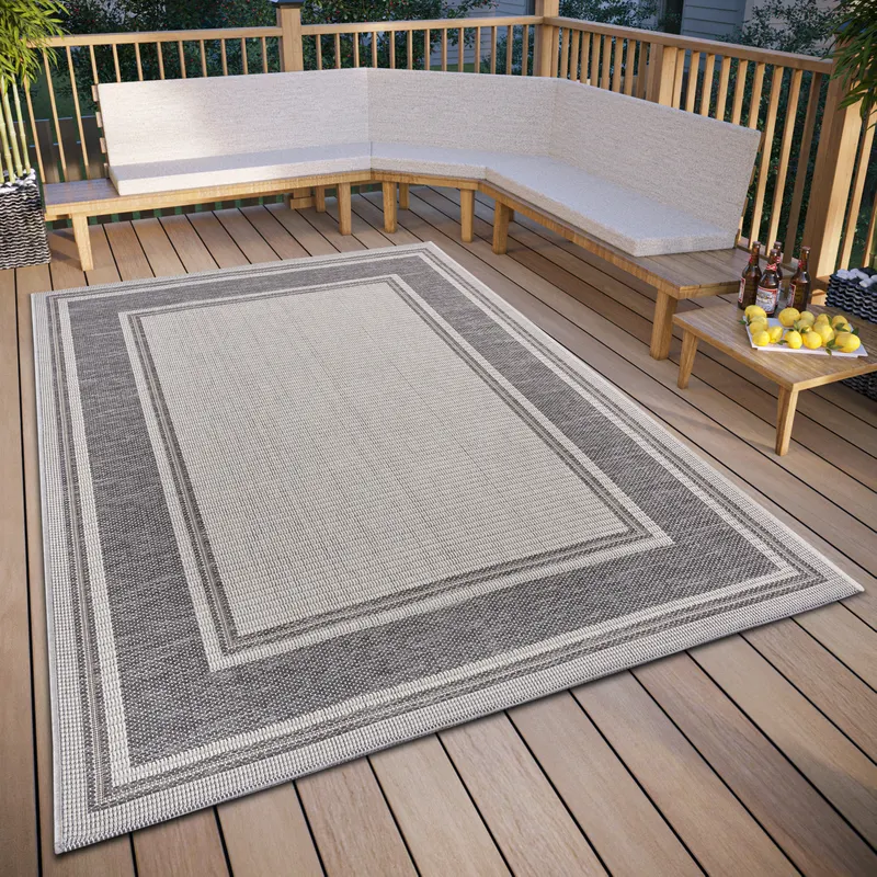Hanse Home Clyde In- und Outdoor Teppich Cast Beige Grau