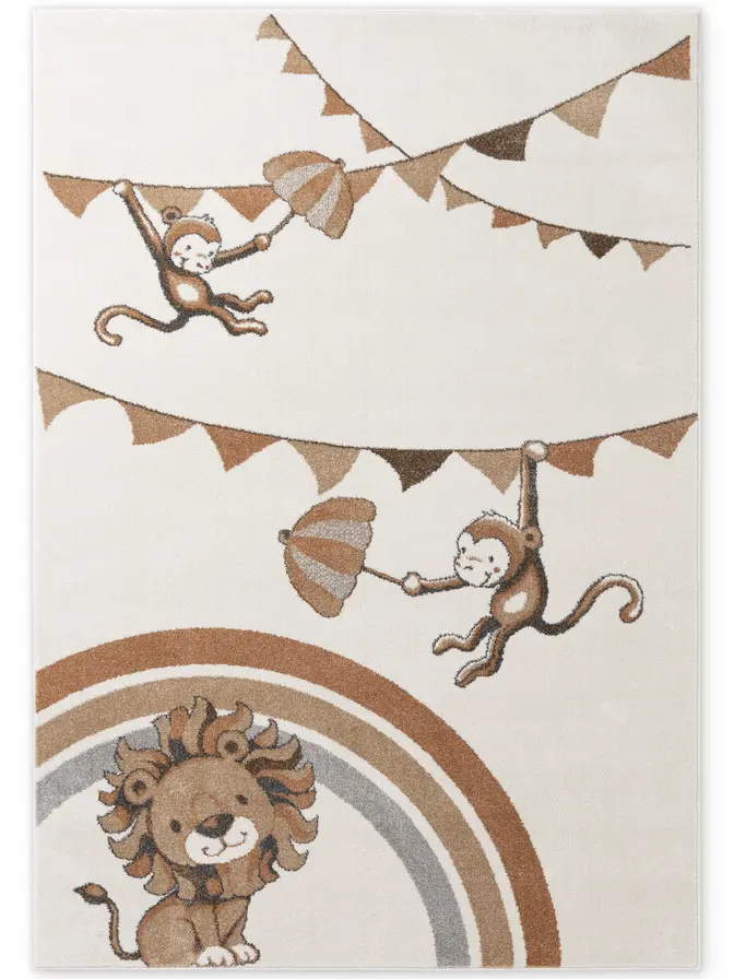 Villeroy & Boch Boho Kids Kinderteppich Roar like a Lion Rainbow Party Creme Mulitfarben