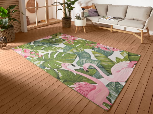 Hanse Startseite Flair Unter- und Draußen Teppichboden Tropisch Flamingo