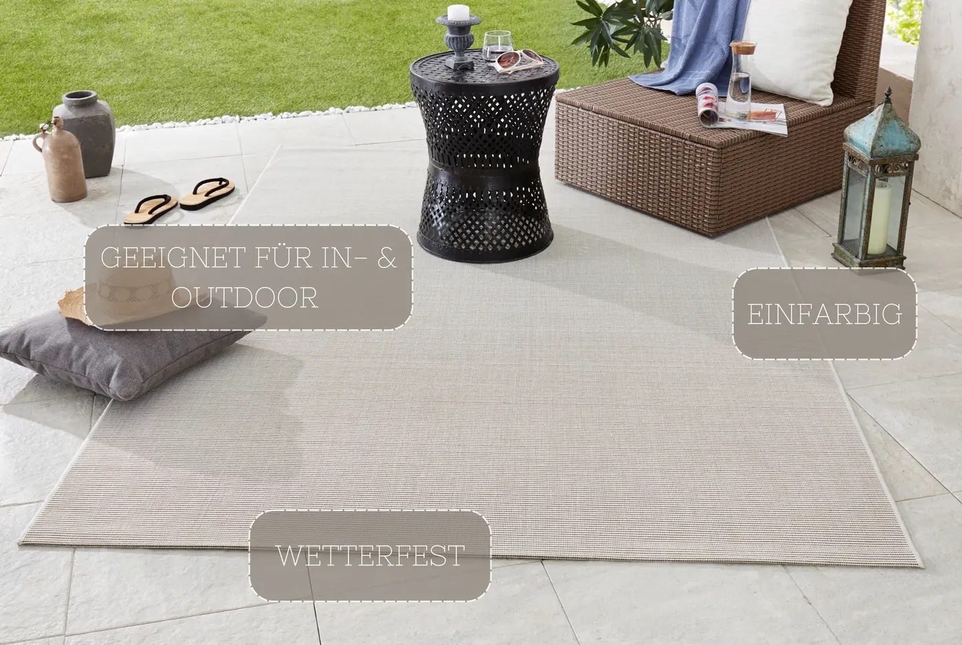 Hanse Home Meadow In- & Outdoorteppich Match Creme – Ansicht 3