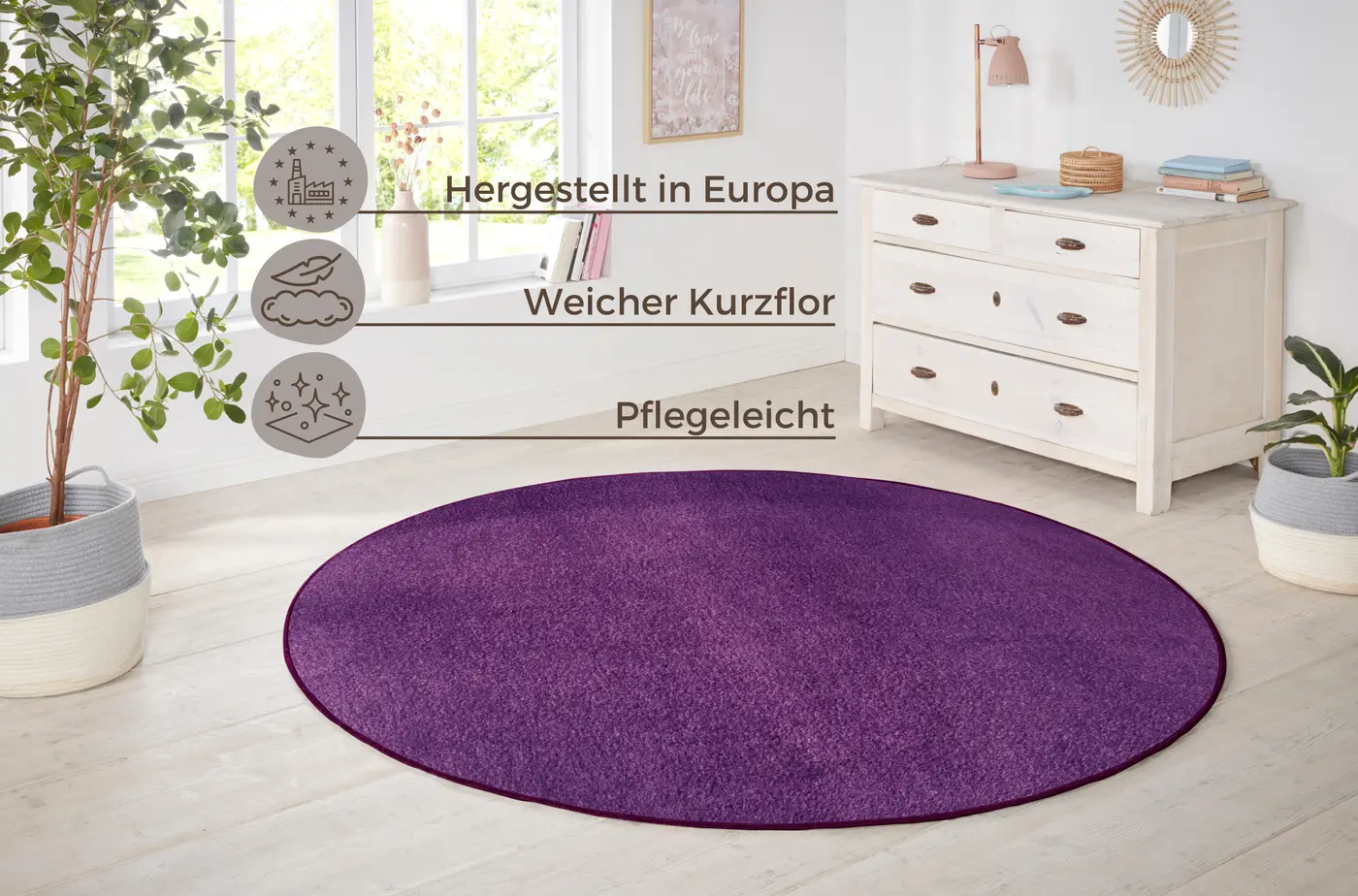 Hanse Home Nasty Teppich Rund Nasty Lila – Ansicht 3