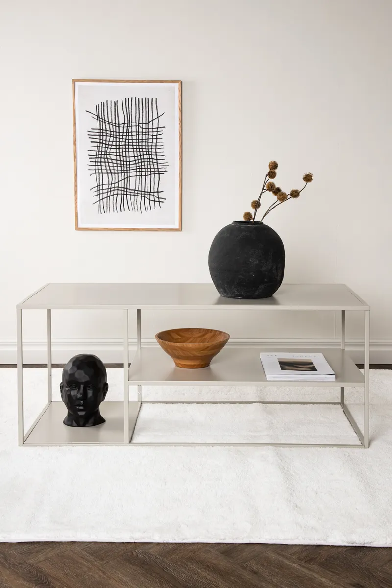 Stahl Couchtisch - Beige Tisch