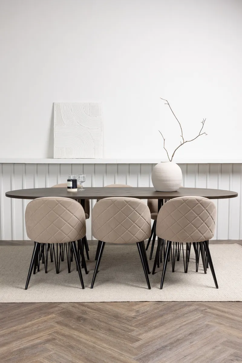 Dining Set Stone mit den Stühlen Velvet