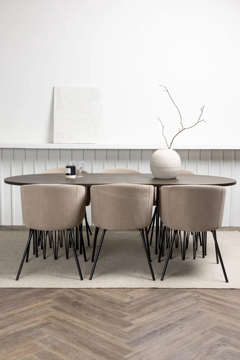 Esstischgarnitur Stone mit den Stühlen Berit