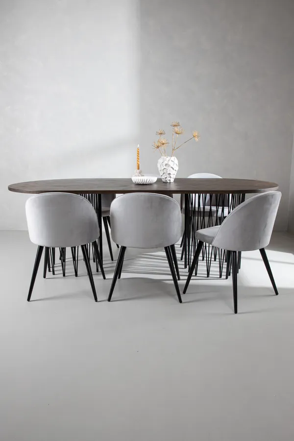 Rechteckiges Esstischset aus Stein