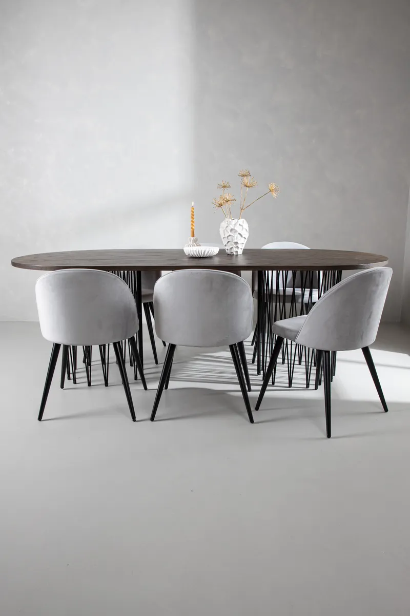 Rechteckiges Esstischset aus Stein