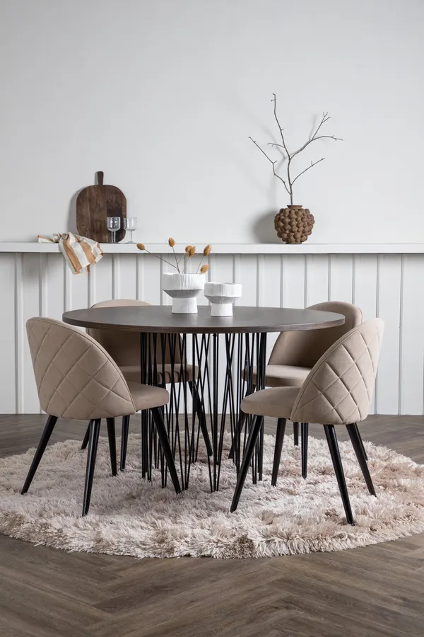 Rundes Esstischset aus Stein