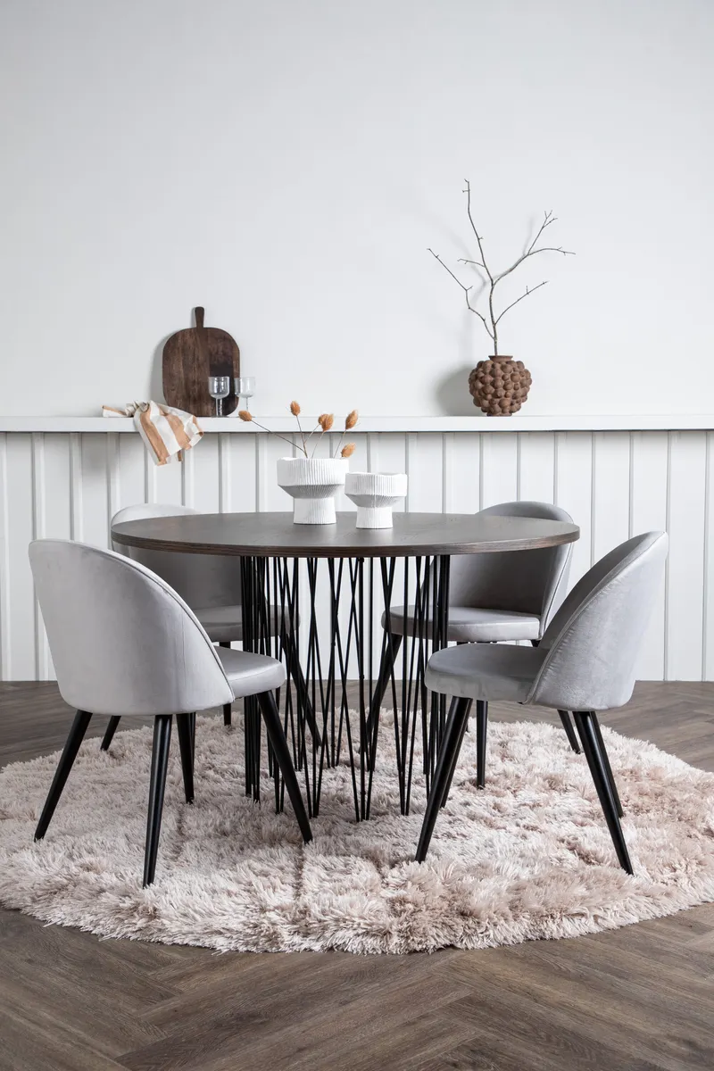 Rundes Esstischset aus Stein