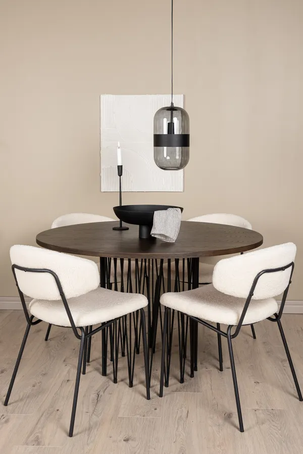 Rundes Esstischset aus Stein