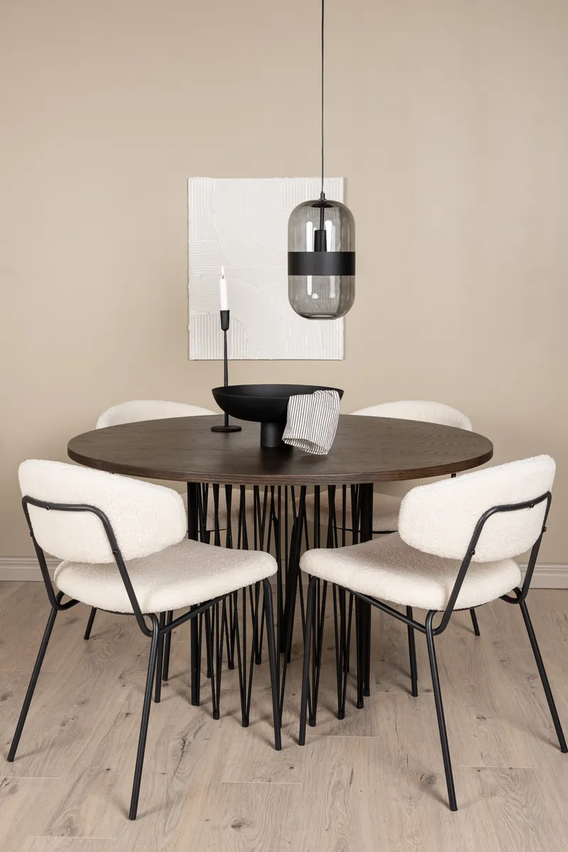 Rundes Esstischset aus Stein