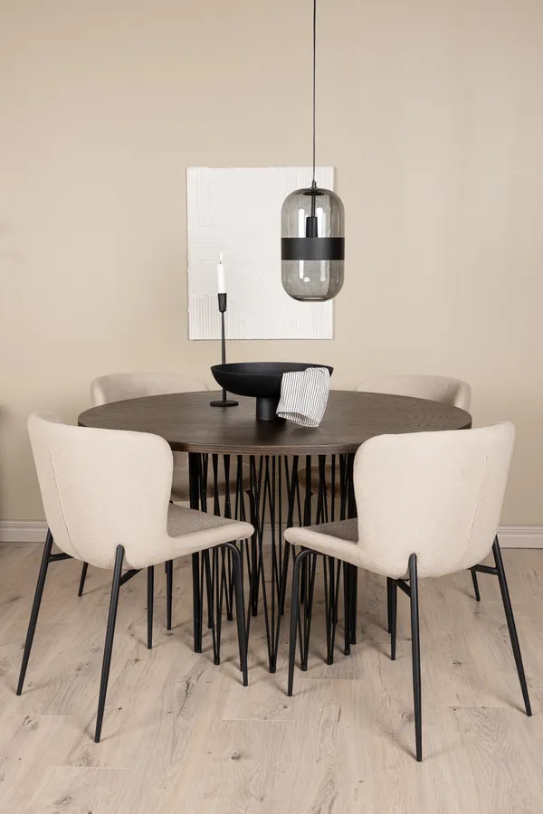 Rundes Esstischset aus Stein