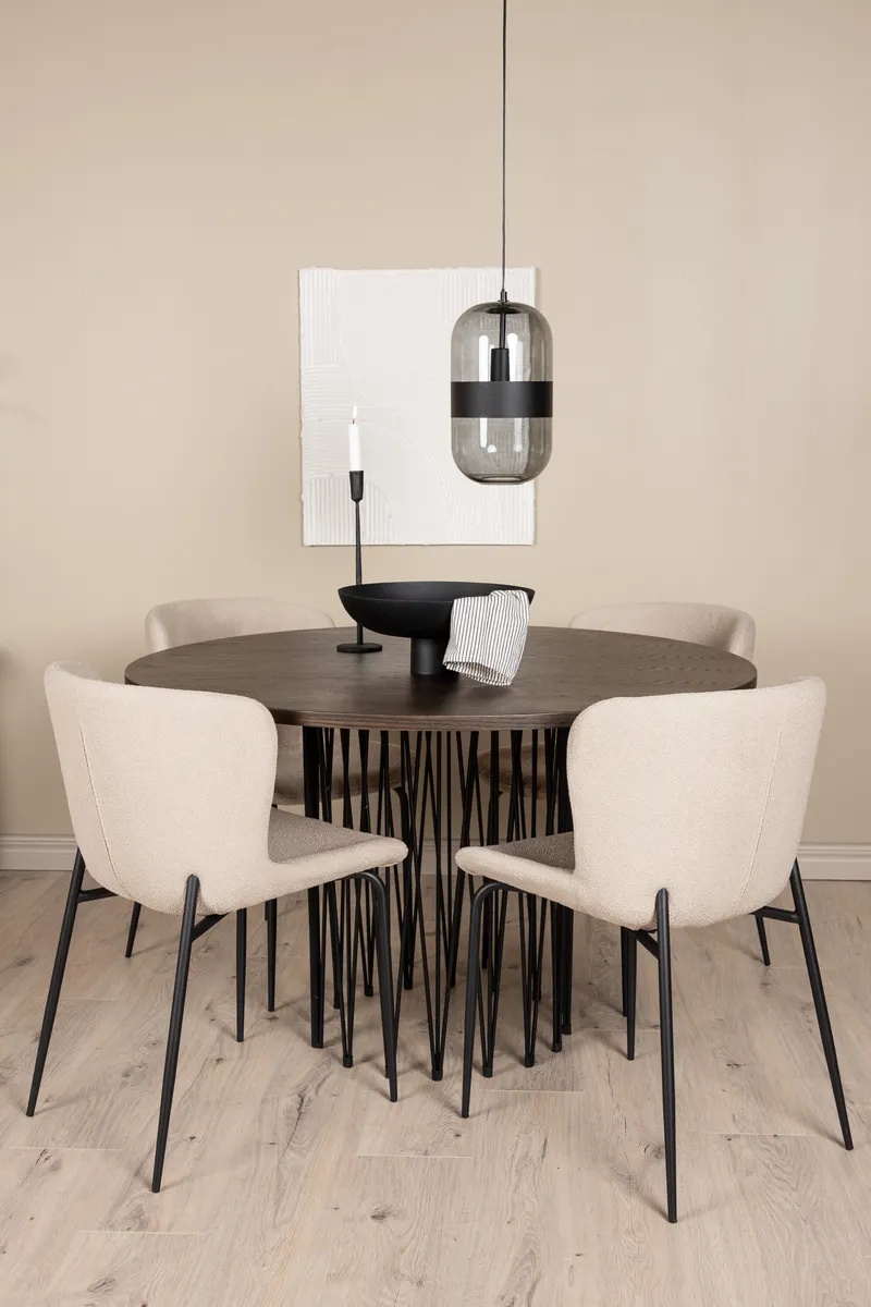 Rundes Esstischset aus Stein