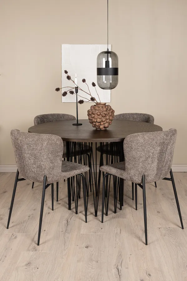 Rundes Esstischset aus Stein