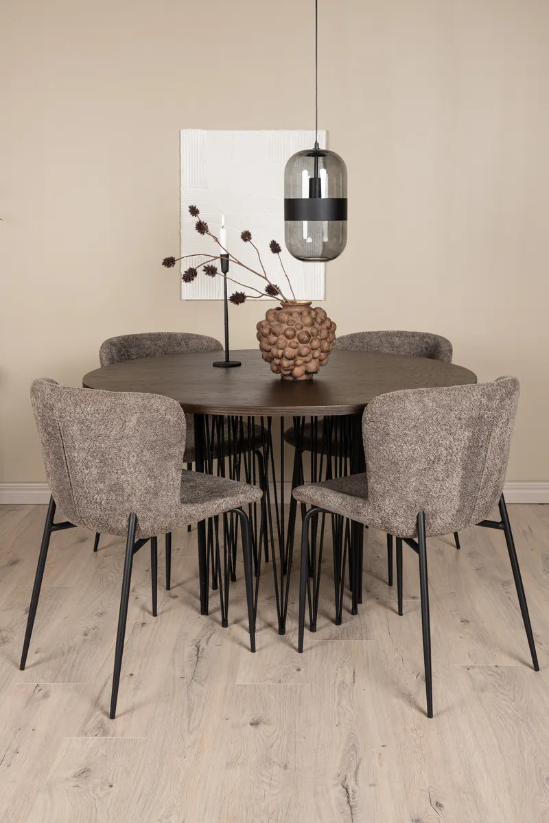 Rundes Esstischset aus Stein