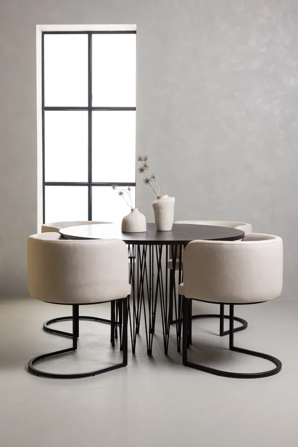 Esstischgarnitur Stein mit den Stühlen Simrishamn