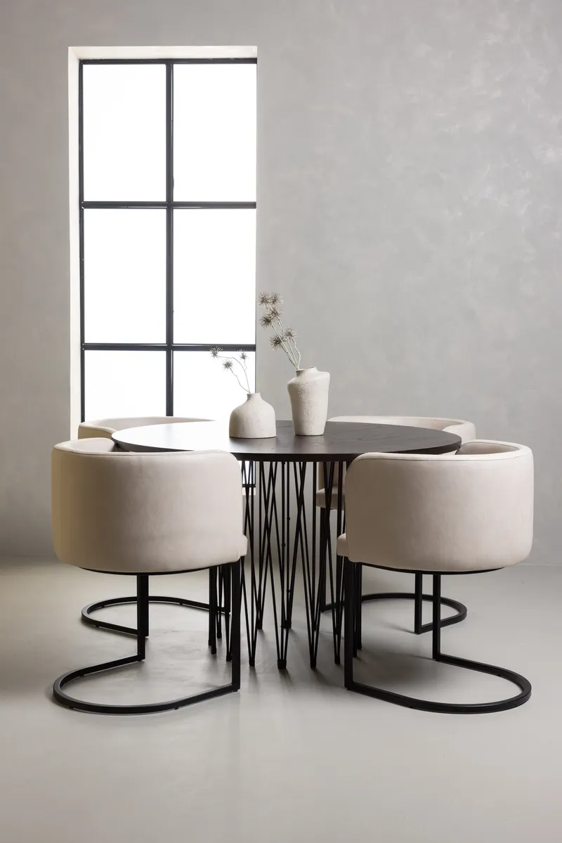 Esstischgarnitur Stein mit den Stühlen Simrishamn