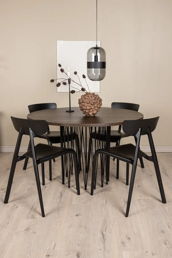 Rundes Esstischset aus Stein