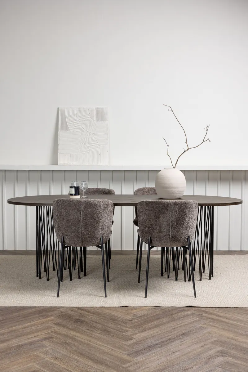 Esstischgarnitur Stein mit den Stühlen Modesto