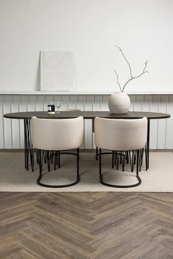 Esstischgarnitur Stein mit den Stühlen Simrishamn