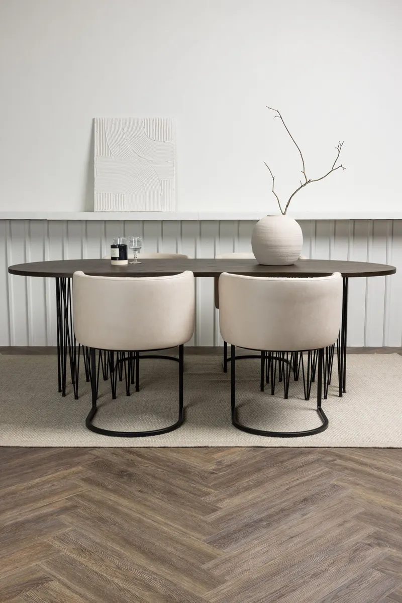 Esstischgarnitur Stein mit den Stühlen Simrishamn