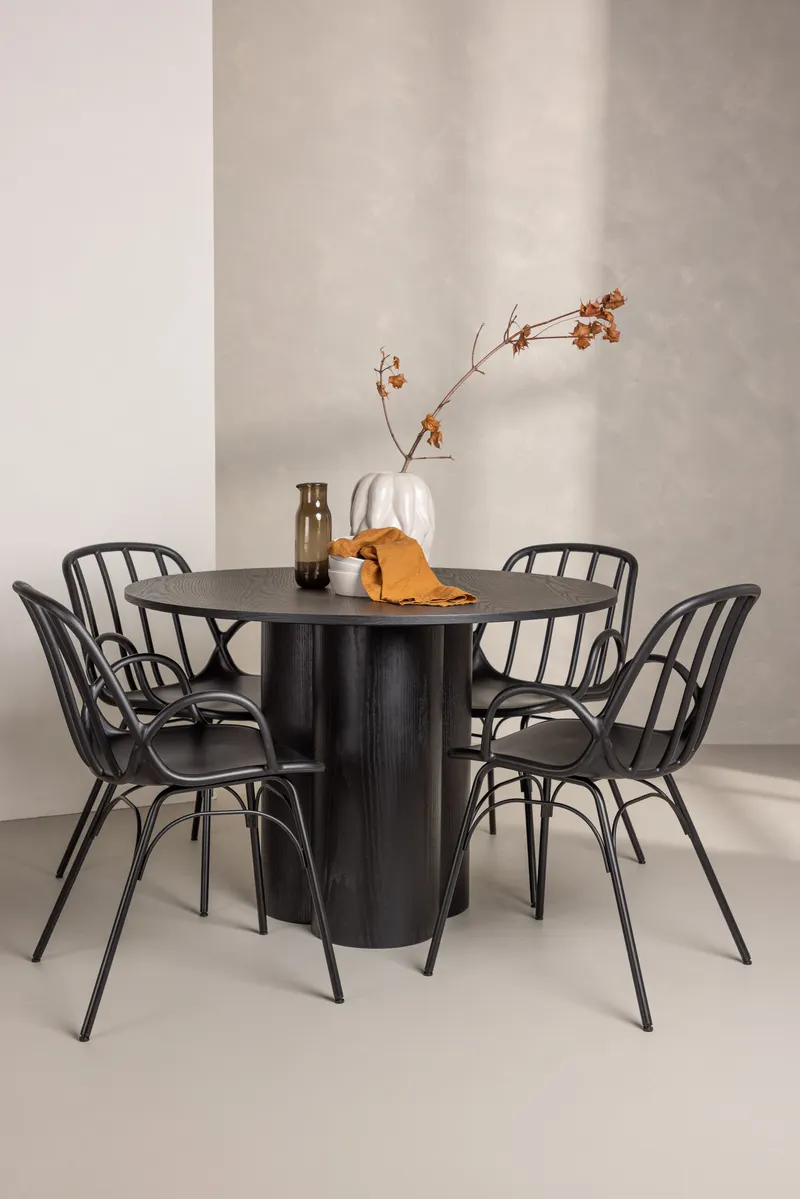 Esstischgarnitur Olivia mit den Stühlen Dyrön