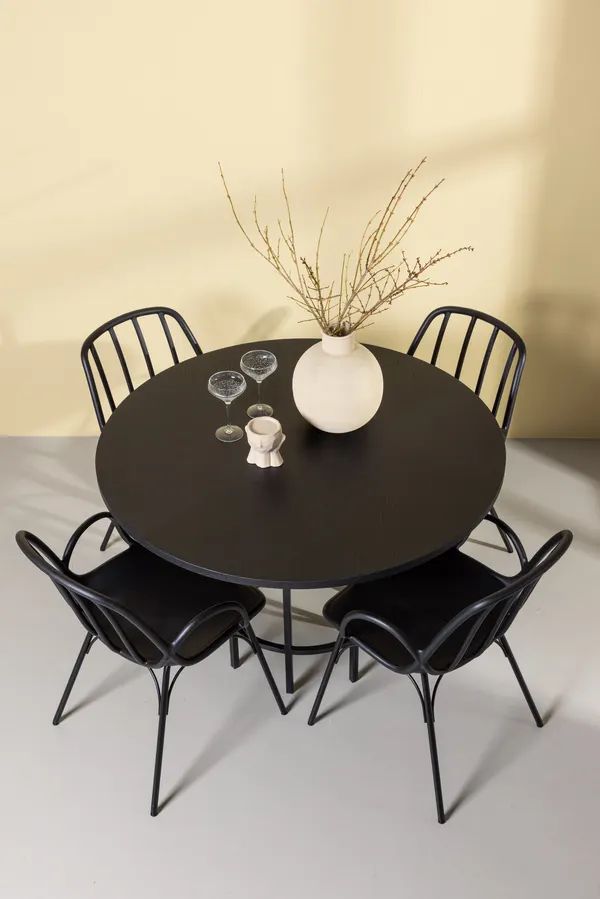 Esstischgarnitur Kopenhagen mit den Stühlen Dyrön