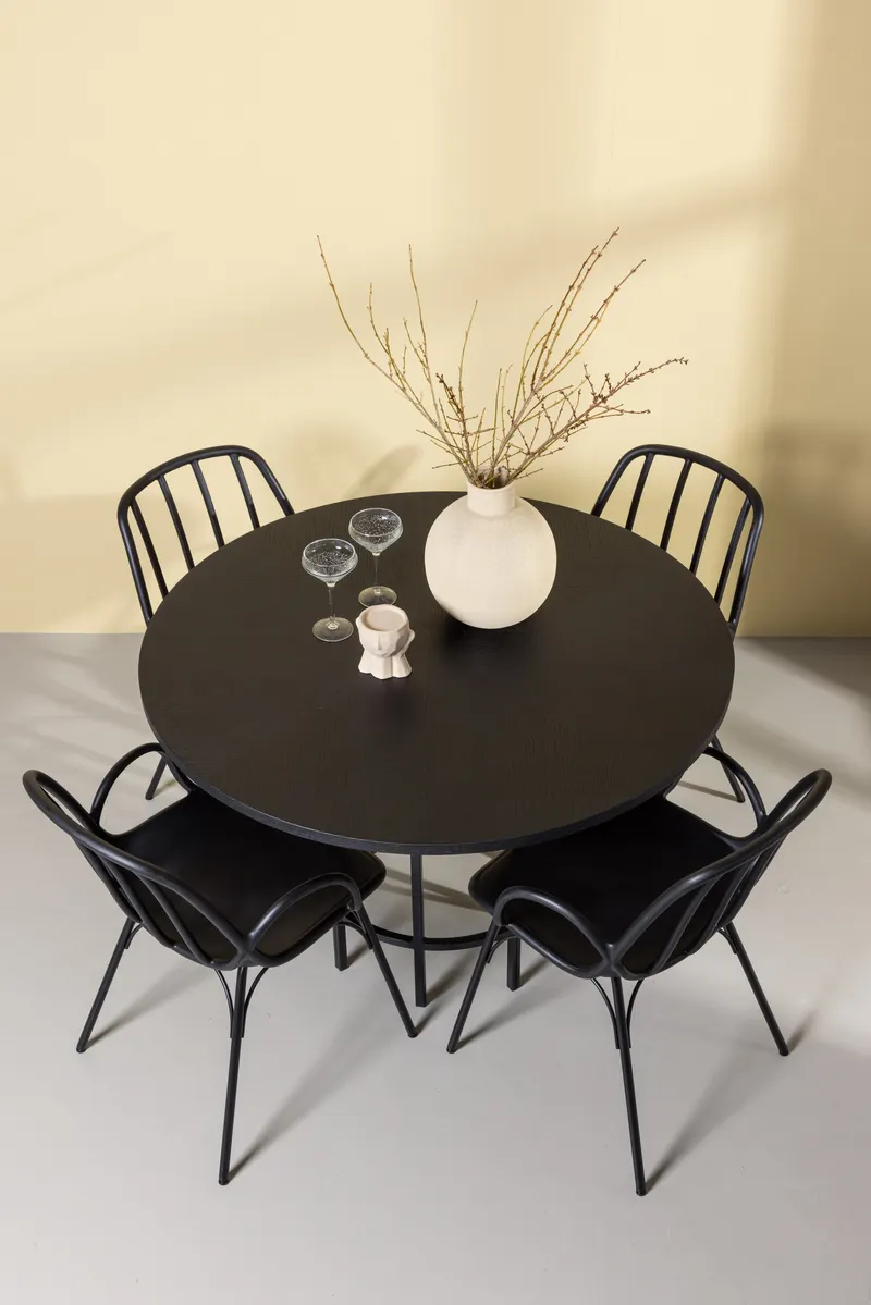 Esstischgarnitur Kopenhagen mit den Stühlen Dyrön