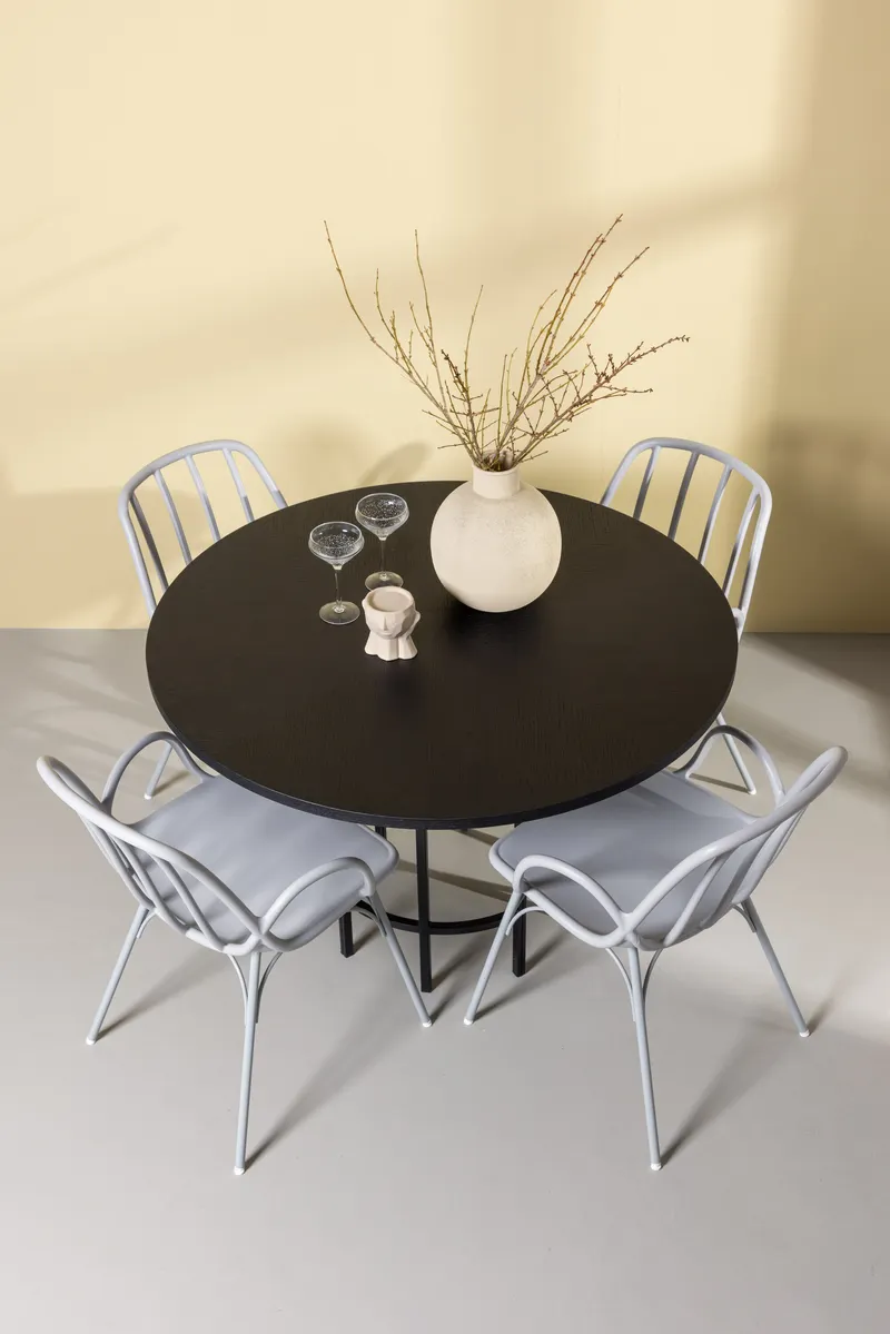 Esstischgarnitur Kopenhagen mit den Stühlen Dyrön