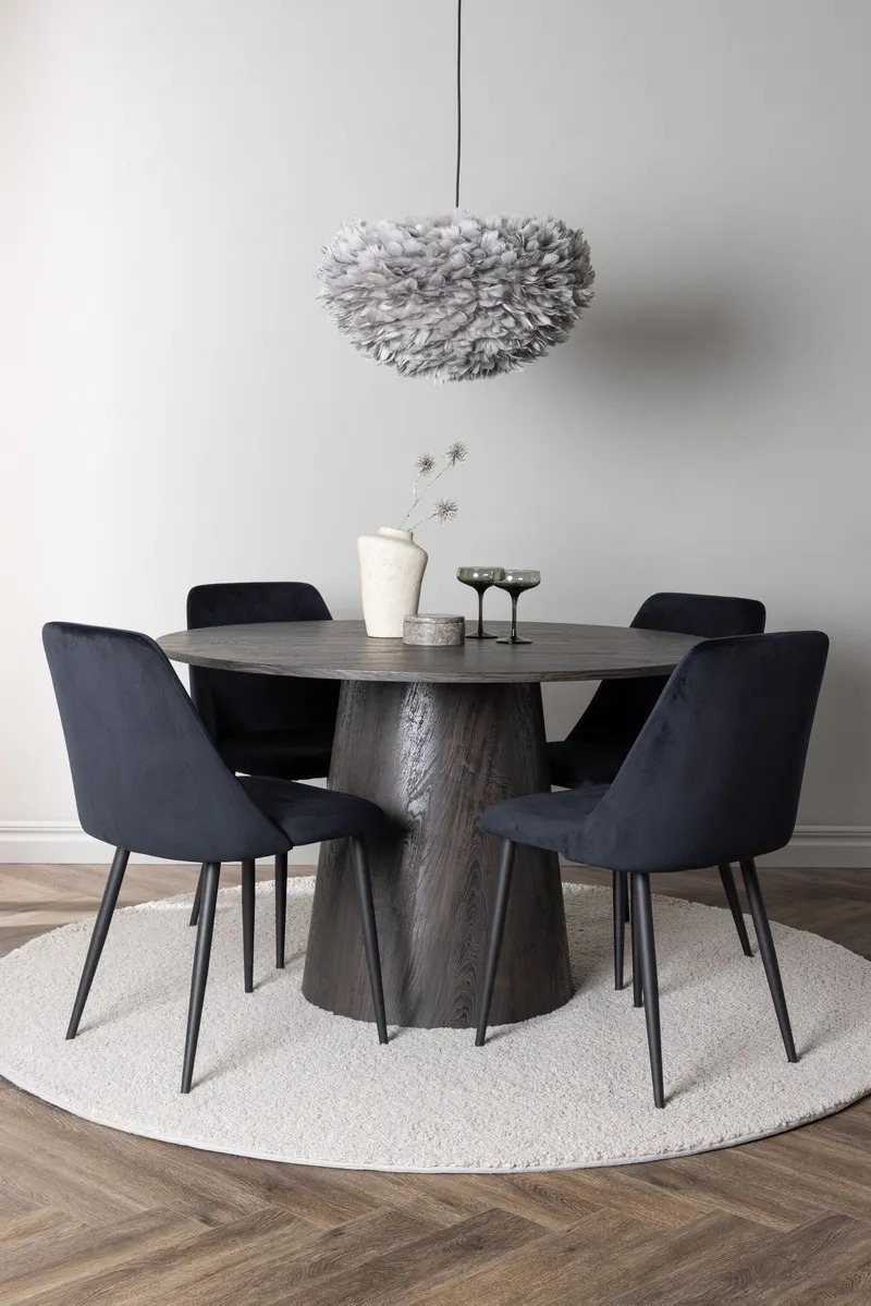 Esstischgarnitur Lanzo mit den Stühlen Night