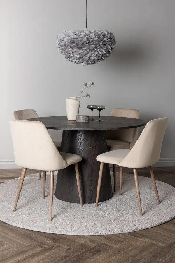 Esstischgarnitur Lanzo mit den Stühlen Night