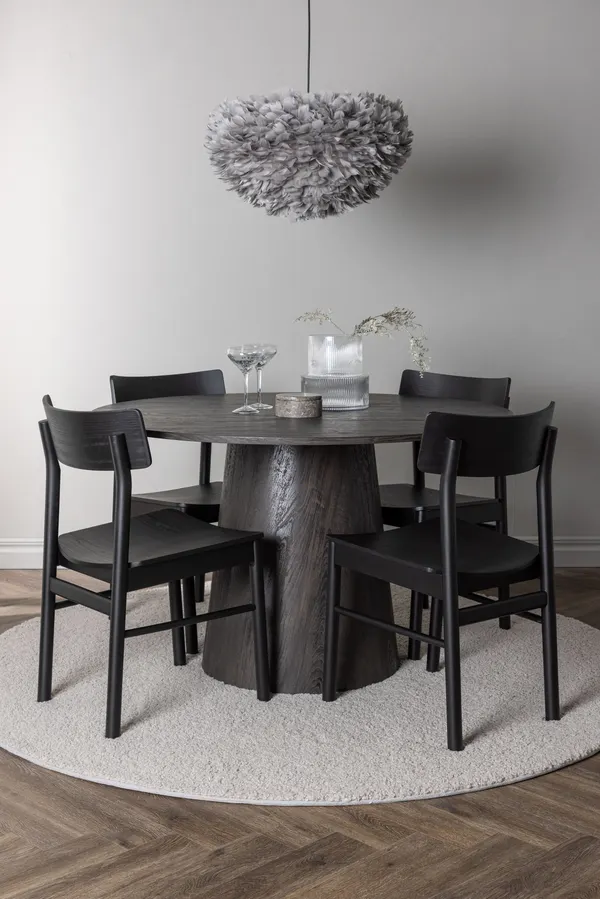 Esstischgarnitur Lanzo mit den Stühlen Montros