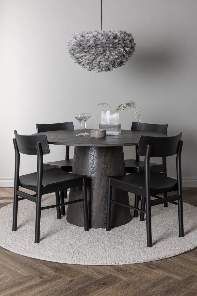 Esstischgarnitur Lanzo mit den Stühlen Montros