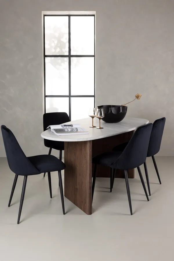 Esstischset Grönvik mit den Stühlen Night