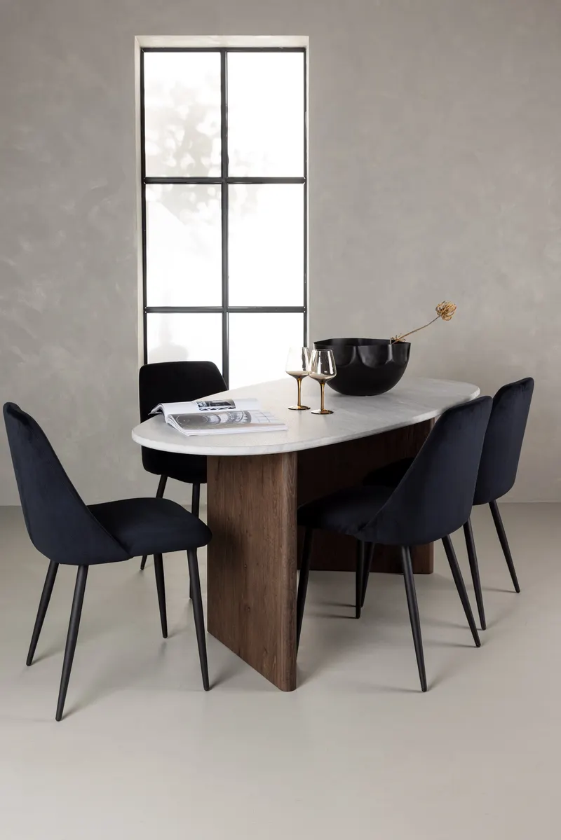 Esstischset Grönvik mit den Stühlen Night