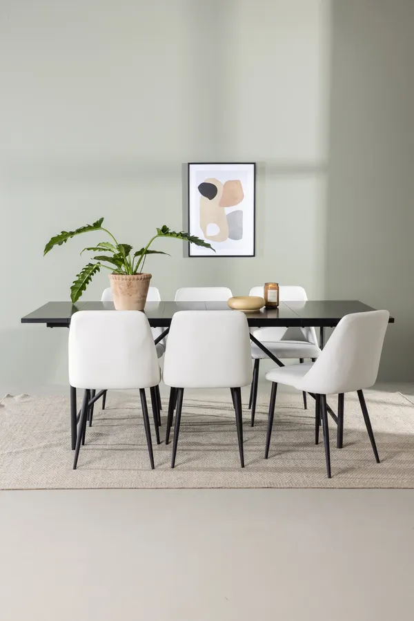 Esstischgarnitur Astrid mit den Stühlen Night