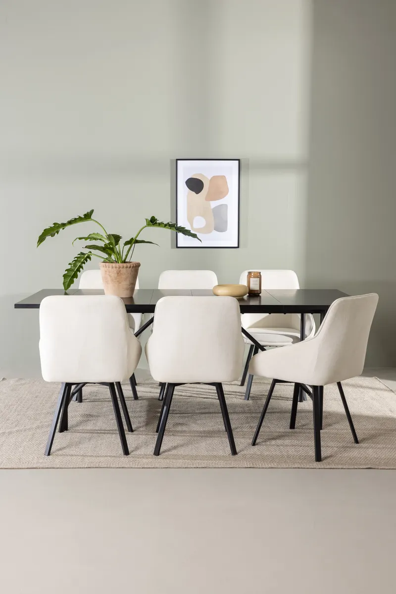 Esstischgarnitur Astrid mit den Stühlen Rosie