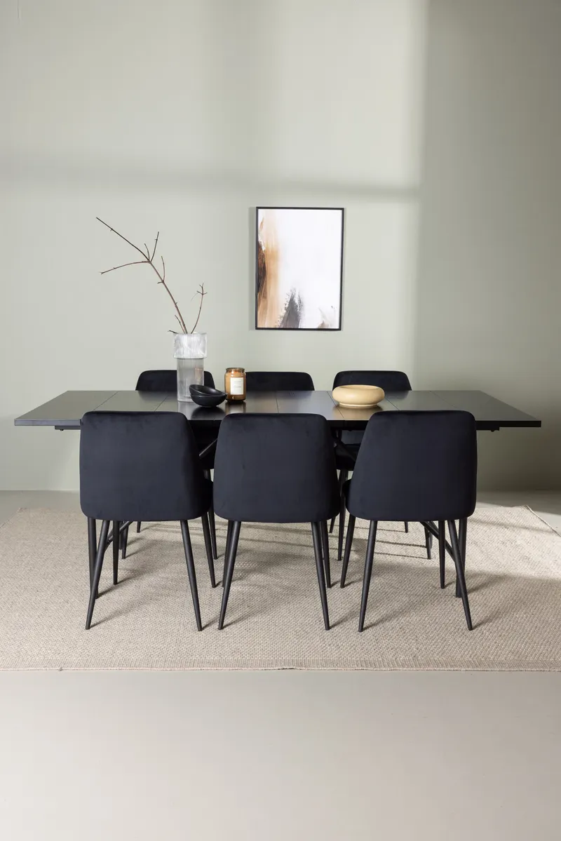 Esstischgarnitur Astrid mit den Stühlen Night