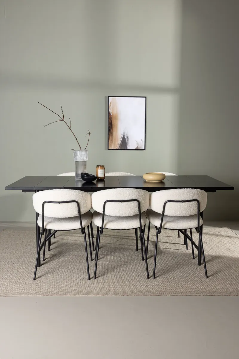 Esstischgarnitur Astrid mit den Stühlen Chico