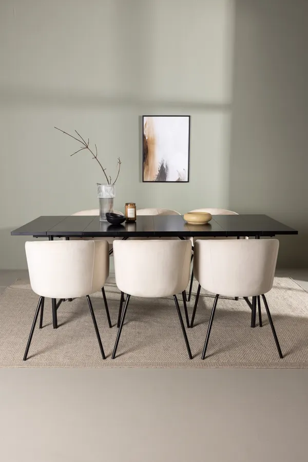 Esstischgarnitur Astrid mit den Stühlen Berit