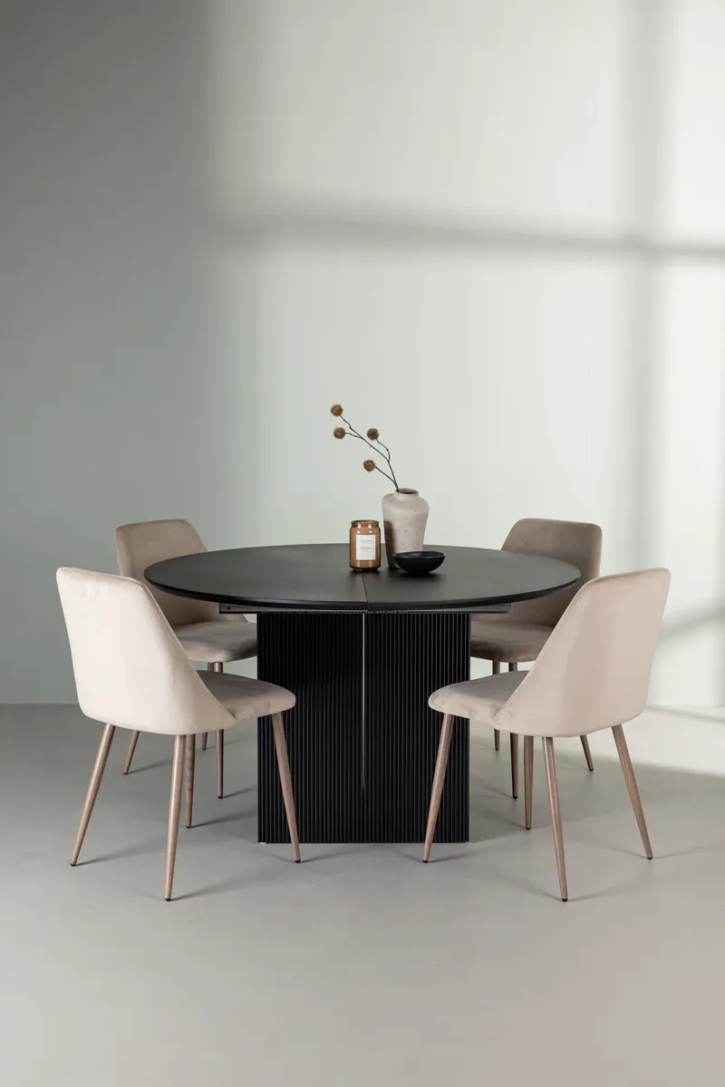 Esstischset Matilda mit den Stühlen Night