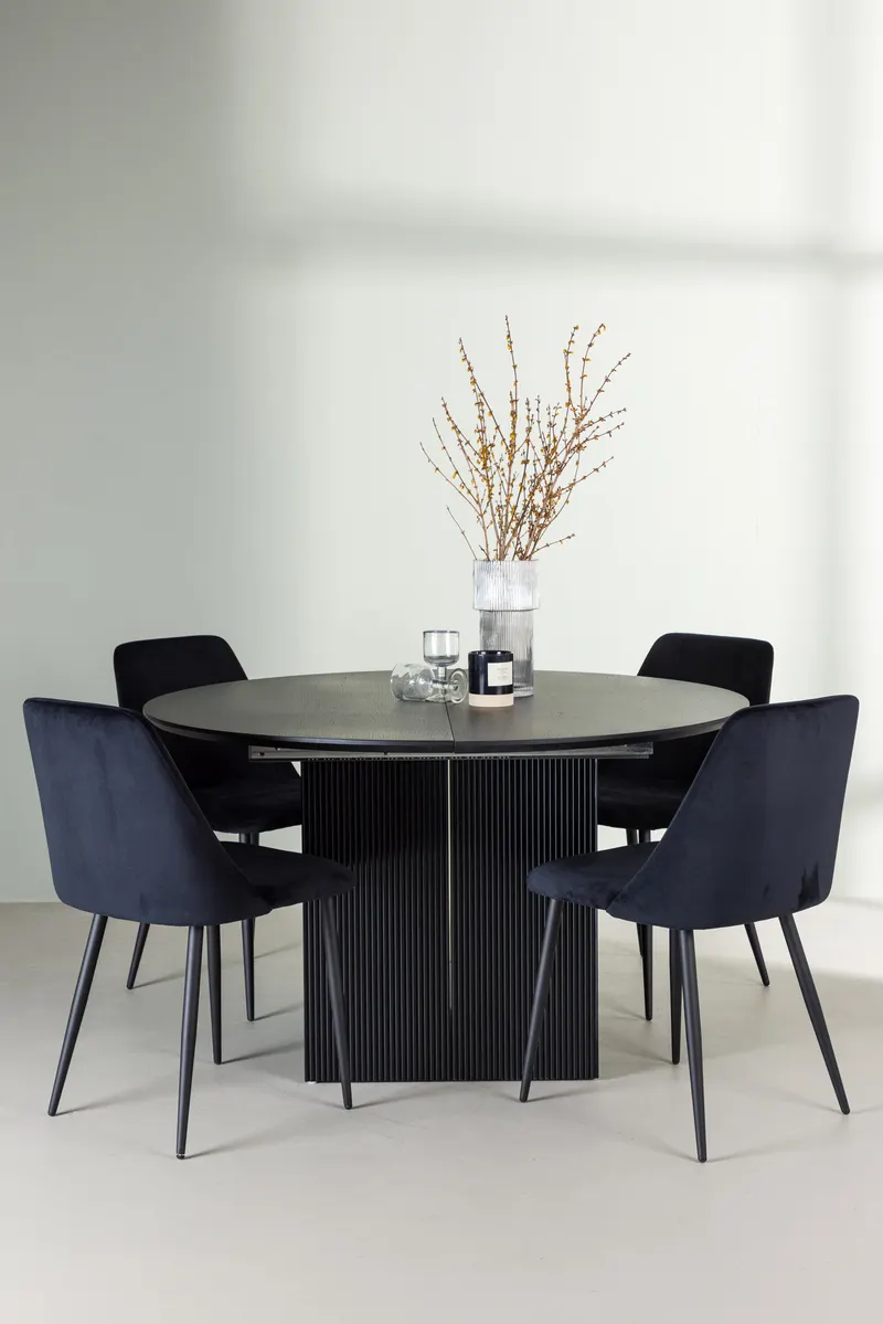 Esstischset Matilda mit den Stühlen Night