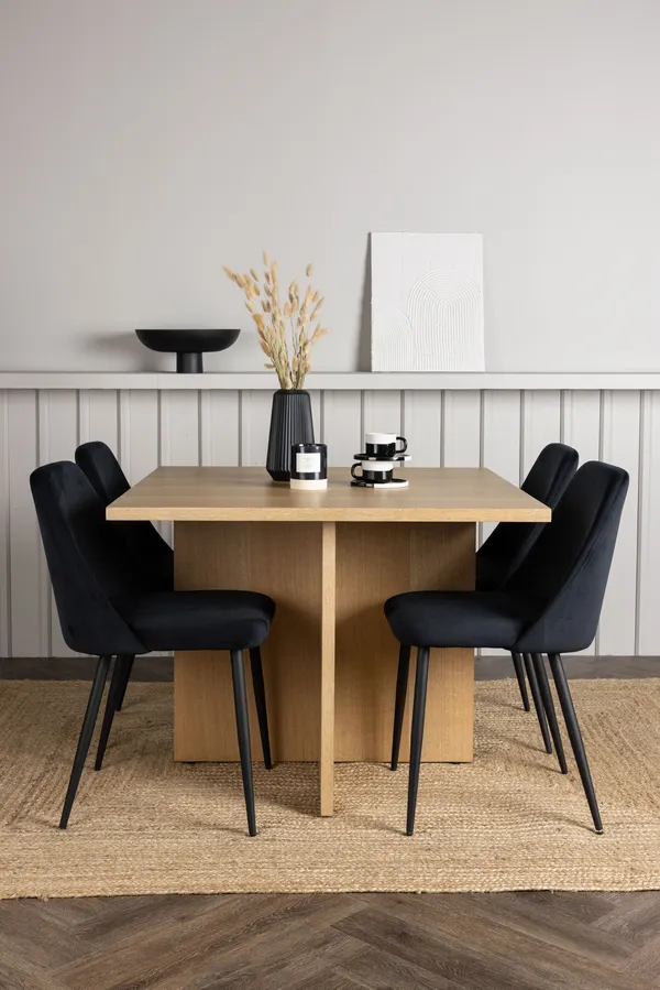 Esstischgarnitur Leo mit den Stühlen Night