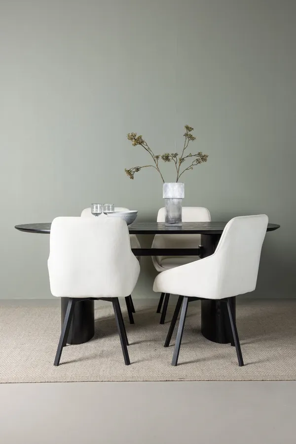 Esstischset Isolde mit den Stühlen Rosie