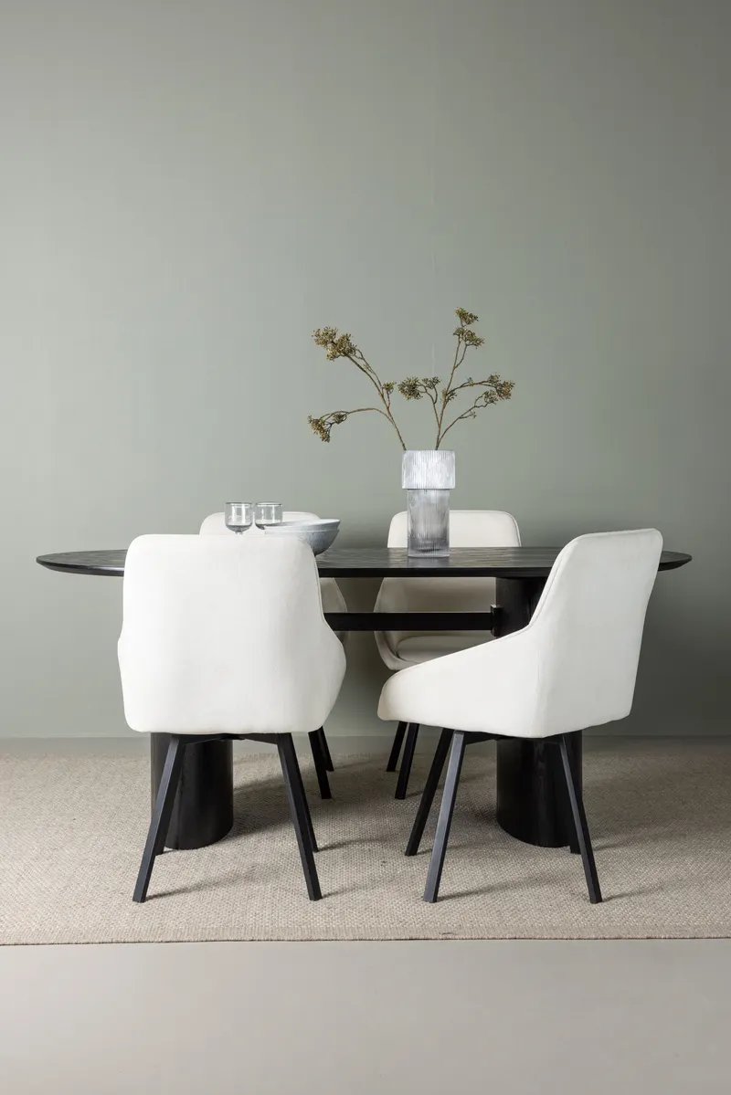 Esstischset Isolde mit den Stühlen Rosie