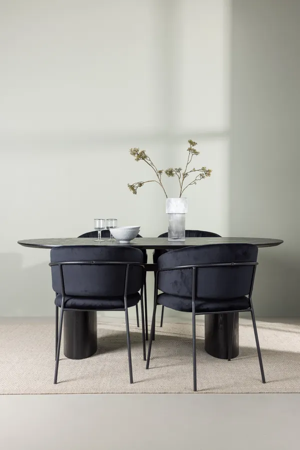 Esstischgarnitur Isolde mit den Stühlen Selma