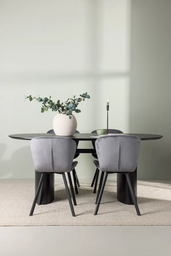 Esstischgarnitur Isolde mit den Stühlen Lilja