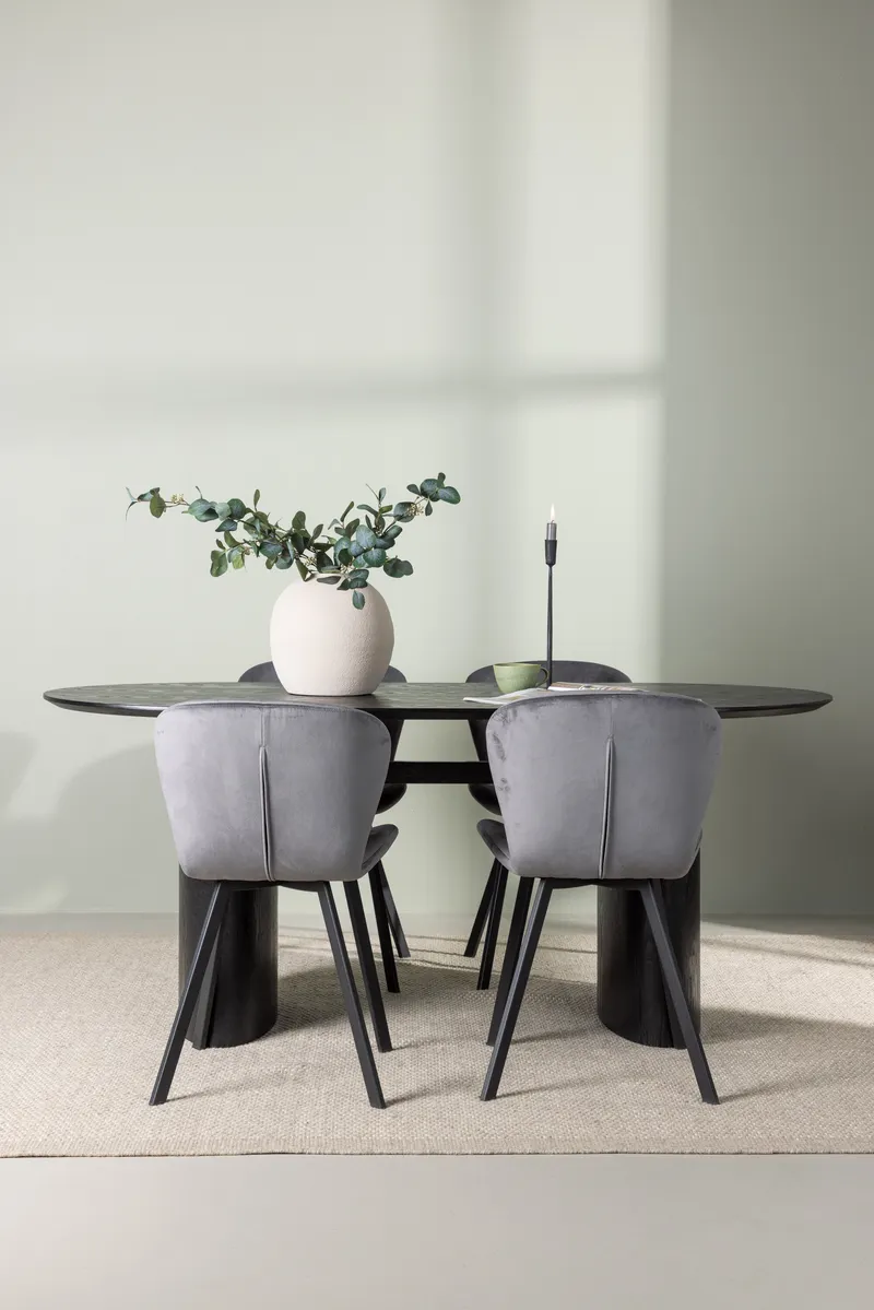 Esstischgarnitur Isolde mit den Stühlen Lilja