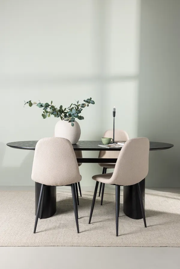 Esstischset Isolde mit den Stühlen Polar